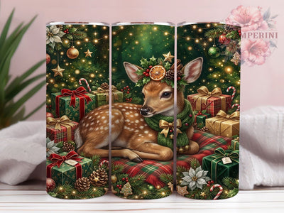 Christmas Fawn 20oz Tumbler, Christmas Fawn, Fawn Tumbler, Christmas Tumbler, 20oz Tumbler, Cute Fawn, Holiday Tumbler, Tumbler Wrap Sublimation Li Zamperini 