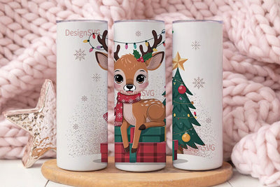 Christmas Fawn 20oz Tumbler Wrap Sublimation DesignSVG 