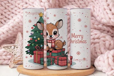 Christmas Fawn 20oz Tumbler Wrap Sublimation DesignSVG 