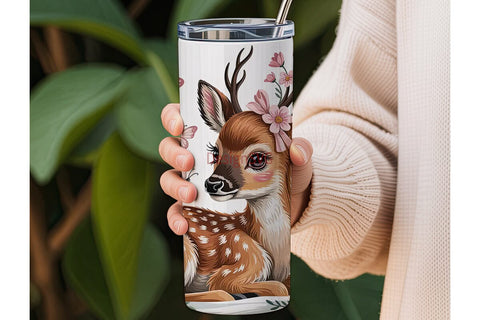Christmas Fawn 20oz Tumbler Wrap Sublimation DesignSVG 