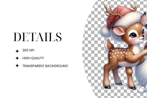 Christmas Fawn And Snowman PNG Sublimation BijouBay 
