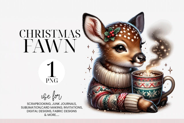 Christmas Fawn PNG Sublimation BijouBay 