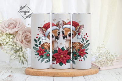 Christmas Fawn Tumbler Wrap Sublimation sassyprint 