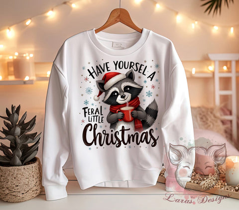 Christmas Feral, Feral Cat PNG, Holiday Graphics, Cute Animals, Christmas Decor, Winter Animals, Festive Clipart, Digital Download Sublimation Lara' s Designs 