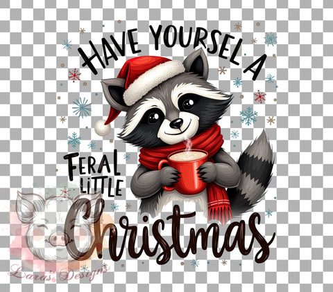 Christmas Feral, Feral Cat PNG, Holiday Graphics, Cute Animals, Christmas Decor, Winter Animals, Festive Clipart, Digital Download Sublimation Lara' s Designs 