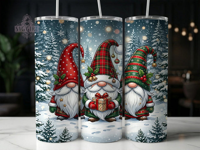 Christmas Festive Gnome Trio 20oz Tumbler, Christmas Festive Gnome, Festive Gnome Trio, Gnome Trio Tumbler, Christmas Gnome Tumbler, 20oz Tumbler, Holiday Gnome, Tumbler Wrap Sublimation SvggirlplusArt 