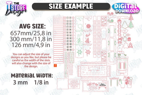 Christmas Fireplace Countdown Laser Cut | Days Until Christmas | CNC File SVG The T Store Design 