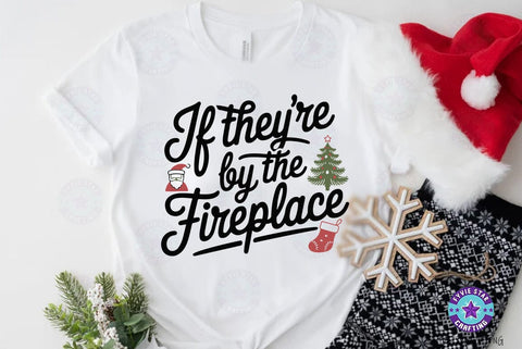 Christmas fireplace SVG , Christmas T shirt, Christmas Illustration SVG FiveStarCrafting 