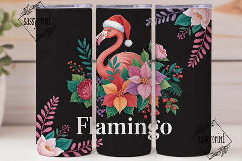 Christmas Flamingo 20oz Tumbler Wrap Sublimation sassyprint 