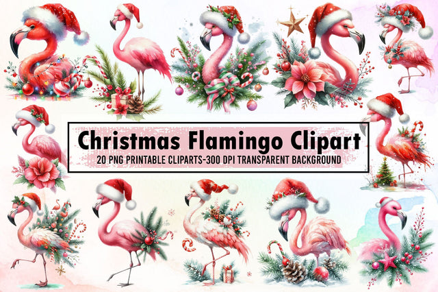 Christmas Flamingo Sublimation Clipart Sublimation designartist 