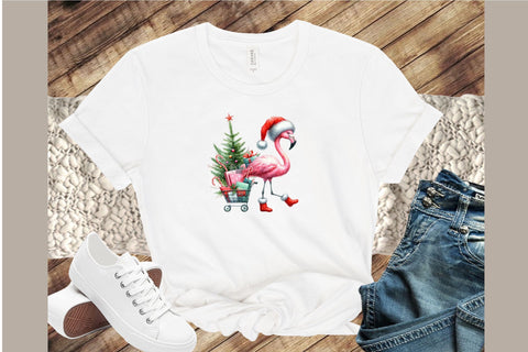 Christmas Flamingo Sublimation Clipart Sublimation designartist 