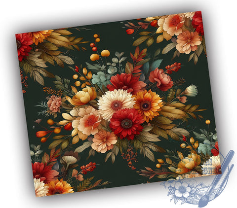 Christmas Flower 20oz Skinny Tumbler, December Flower Tumbler Png, Straight & Tapered Tumbler Wrap, Instant Digital Download Sublimation ToriDesigns 