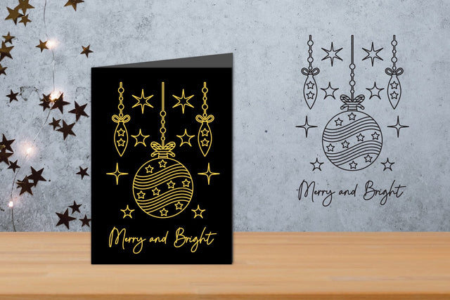 Christmas Foil Quill, Merry and Bright, Single Line SVG SVG zafrans studio 