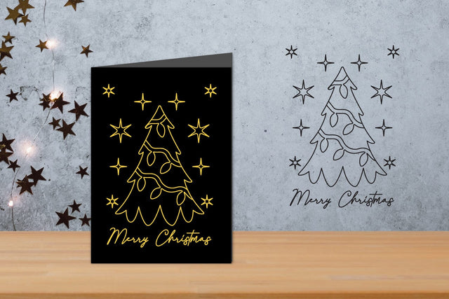 Christmas Foil Quill, Single Line SVG, Outline Design SVG zafrans studio 