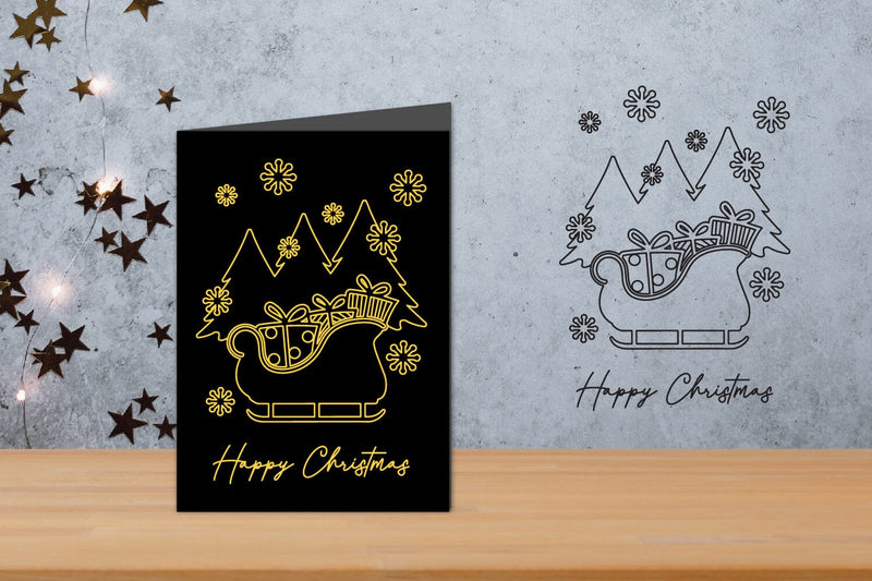 Christmas Foil Quill, Single Line SVG, Outline Design SVG zafrans studio 