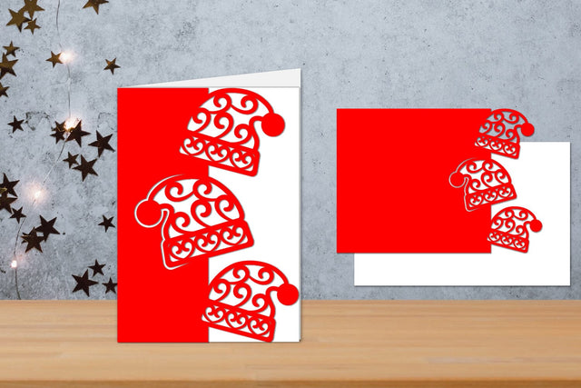 Christmas folded Cards, Cricut Christmas card SVG zafrans studio 