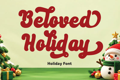 Christmas Font - Beloved Holiday Font Mozarella 