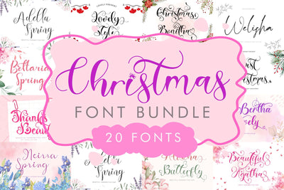 Christmas Font Bundle Font Prasetya Letter 