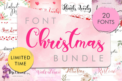 Christmas Font Bundle Font Prasetya Letter 