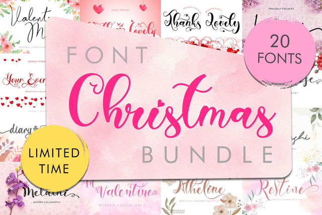 Christmas Font Bundle Font Prasetya Letter 