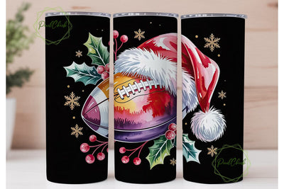 Christmas Football Tumbler Wrap Sublimation PixelChick 