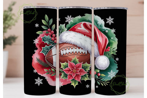 Christmas Football Tumbler Wrap Sublimation PixelChick 
