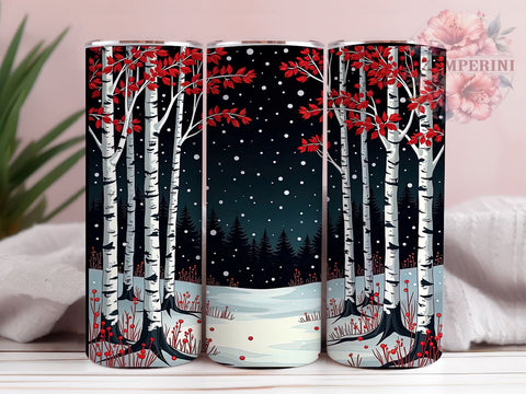 Christmas Forest Tumbler, Snowflake Tumbler Wrap, Festive Christmas Design, 20oz Sublimation, Winter Wonderland Tumbler, Digital Download PNG, Holiday Tumbler Wrap Sublimation Li Zamperini 
