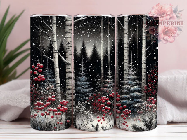 Christmas Forest Tumbler, Snowflake Tumbler Wrap, Festive Christmas Design, 20oz Sublimation, Winter Wonderland Tumbler, Digital Download PNG, Holiday Tumbler Wrap Sublimation Li Zamperini 