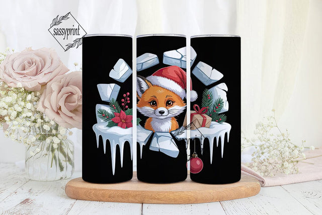 Christmas Fox 20oz Tumbler Design Sublimation sassyprint 