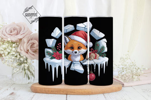 Christmas Fox 20oz Tumbler Design Sublimation sassyprint 