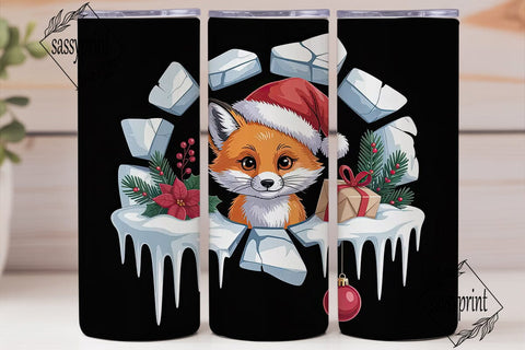 Christmas Fox 20oz Tumbler Design Sublimation sassyprint 
