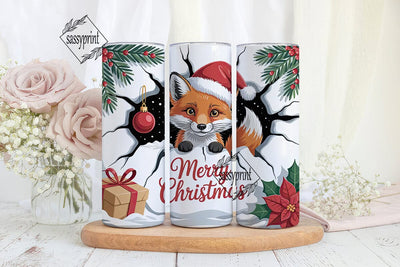 Christmas Fox 20oz Tumbler Design Sublimation sassyprint 
