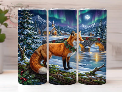 Christmas Fox Aurora 20oz Tumbler, Christmas Fox Aurora, Fox Aurora Tumbler, Christmas Fox PNG, Aurora Fox Tumbler, Fox Tumbler Wrap, 20oz Tumbler Wrap, Christmas Tumbler Sublimation Lara' s Designs 