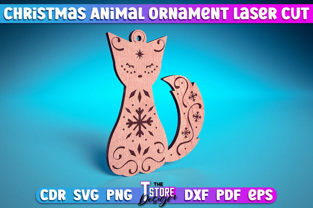 Christmas Fox Laser Cut v.1 | Christmas Tree Toy Design | CNC Files SVG The T Store Design 