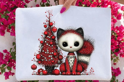 Christmas Fox with Festive Tree PNG Sublimation SVGArt 