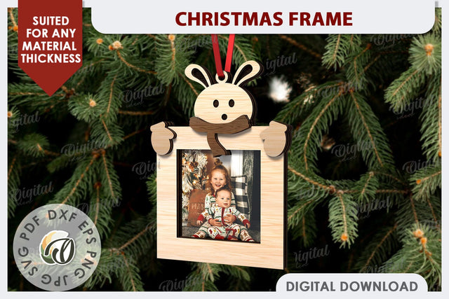 Christmas Frame Laser Cut Design. Christmas Ornament SVG SVG Evgenyia Guschina 