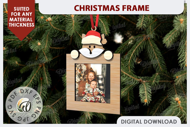 Christmas Frame Laser Cut Design. Christmas Ornament SVG SVG Evgenyia Guschina 