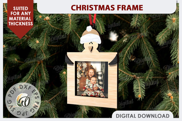 Christmas Frame Laser Cut Design. Christmas Ornament SVG SVG Evgenyia Guschina 