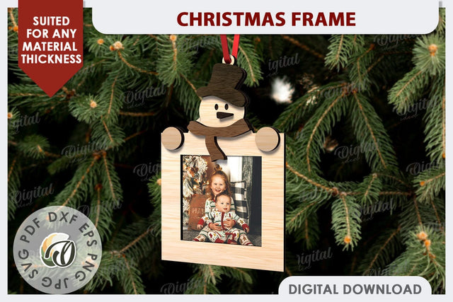Christmas Frame Laser Cut Design. Christmas Ornament SVG SVG Evgenyia Guschina 