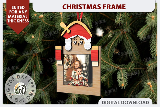 Christmas Frame Laser Cut Design. Christmas Ornament SVG SVG Evgenyia Guschina 