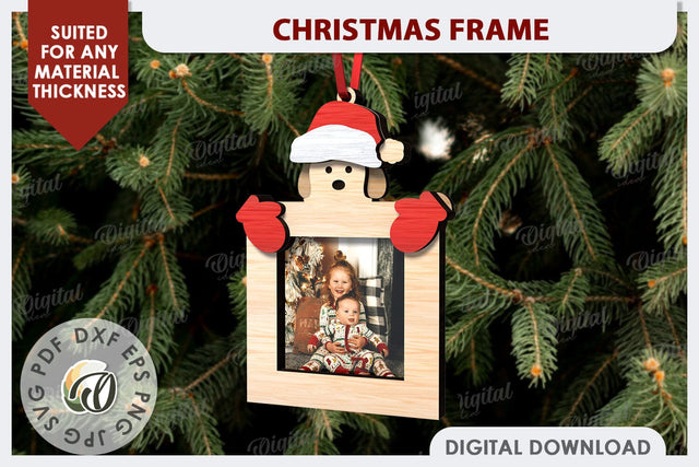 Christmas Frame Laser Cut Design. Christmas Ornament SVG SVG Evgenyia Guschina 