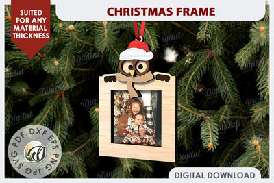 Christmas Frame Laser Cut Design. Christmas Ornament SVG SVG Evgenyia Guschina 