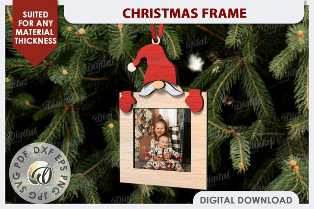 Christmas Frame Laser Cut Design. Christmas Ornament SVG SVG Evgenyia Guschina 