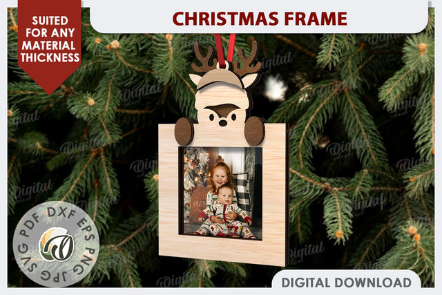 Christmas Frame Laser Cut Design. Christmas Ornament SVG SVG Evgenyia Guschina 