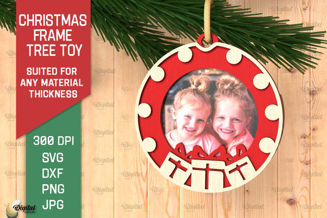 Christmas Frame Tree Toy Laser Cut. Christmas Ornament SVG SVG Evgenyia Guschina 