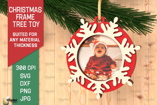 Christmas Frame Tree Toy Laser Cut. Christmas Ornament SVG SVG Evgenyia Guschina 