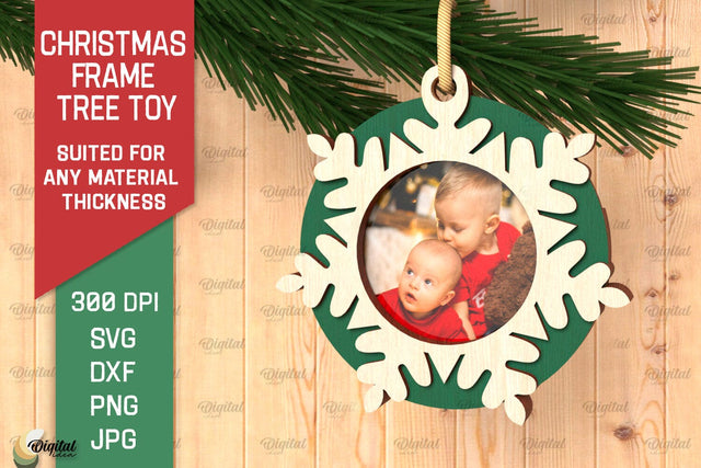 Christmas Frame Tree Toy Laser Cut. Christmas Ornament SVG SVG Evgenyia Guschina 