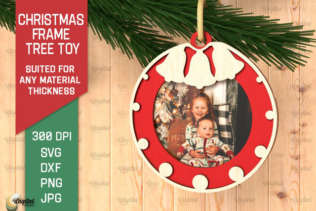 Christmas Frame Tree Toy Laser Cut. Christmas Ornament SVG SVG Evgenyia Guschina 