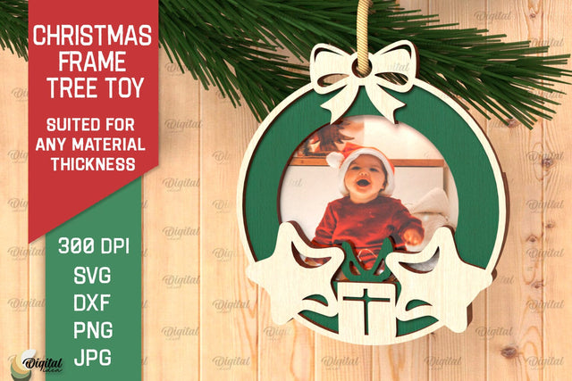 Christmas Frame Tree Toy Laser Cut. Christmas Ornament SVG SVG Evgenyia Guschina 