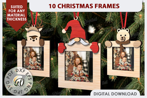 Christmas Frames Laser Cut Bundle. Christmas Decor SVG SVG Evgenyia Guschina 